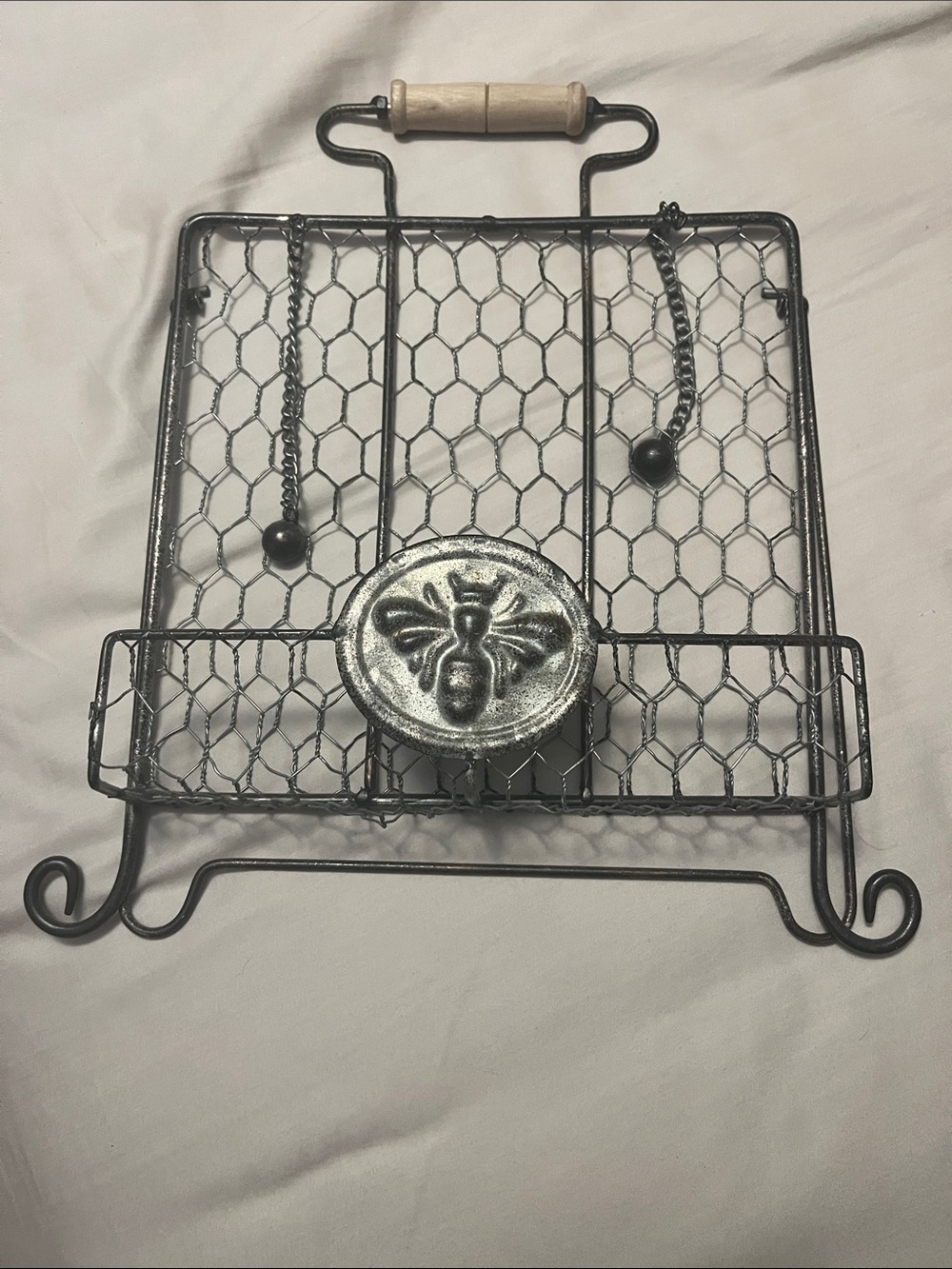 Decorative Bee Wire Cookbook or Tablet Stand - Metal